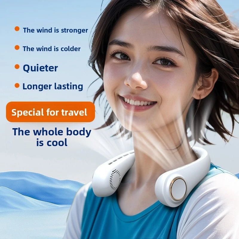 Neck Fan Portable Rechargeable  Long Battery Life Small Bladeless Wearable for Outdoor Sports Travel Office Students Cooling